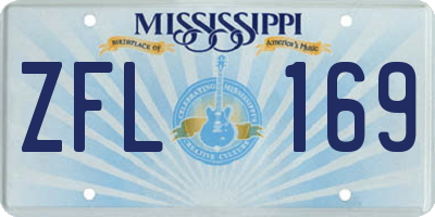 MS license plate ZFL169