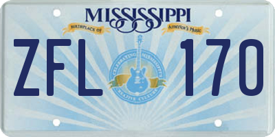 MS license plate ZFL170