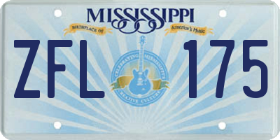 MS license plate ZFL175