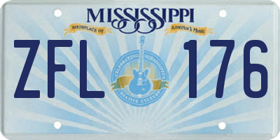MS license plate ZFL176