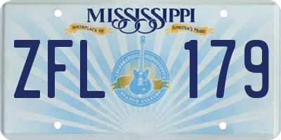 MS license plate ZFL179