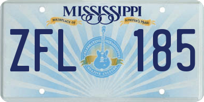 MS license plate ZFL185
