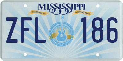 MS license plate ZFL186