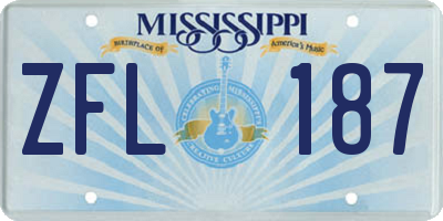 MS license plate ZFL187