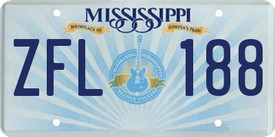 MS license plate ZFL188