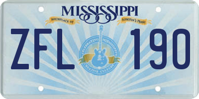 MS license plate ZFL190