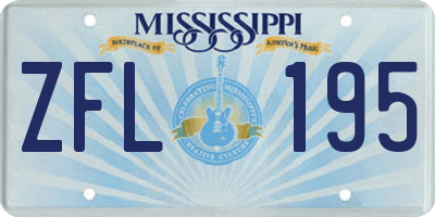 MS license plate ZFL195