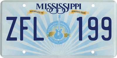 MS license plate ZFL199
