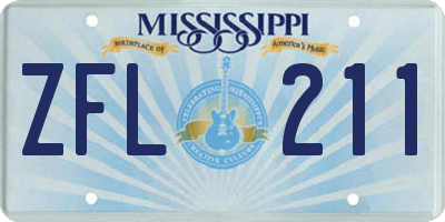 MS license plate ZFL211