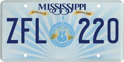 MS license plate ZFL220