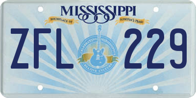 MS license plate ZFL229