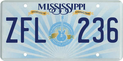 MS license plate ZFL236
