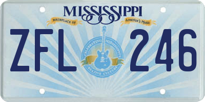 MS license plate ZFL246
