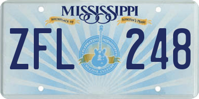 MS license plate ZFL248