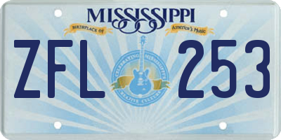 MS license plate ZFL253