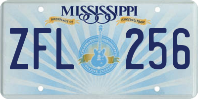 MS license plate ZFL256