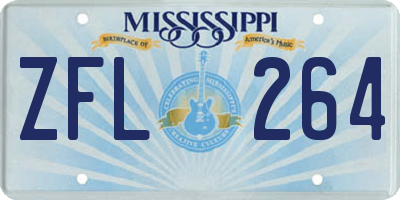MS license plate ZFL264