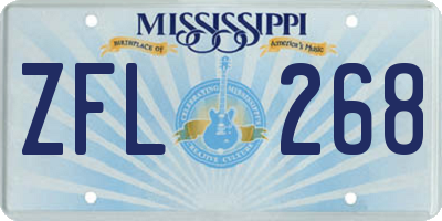 MS license plate ZFL268