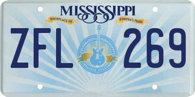 MS license plate ZFL269