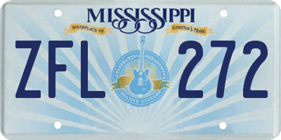 MS license plate ZFL272