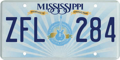 MS license plate ZFL284