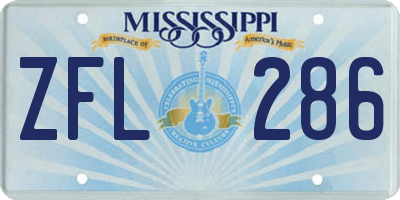 MS license plate ZFL286