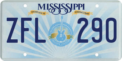 MS license plate ZFL290
