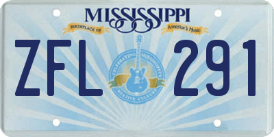 MS license plate ZFL291