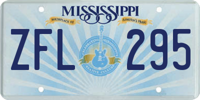 MS license plate ZFL295