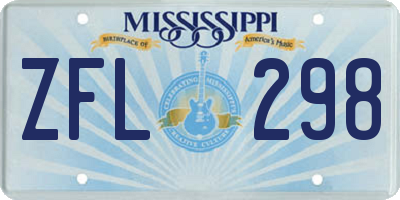 MS license plate ZFL298