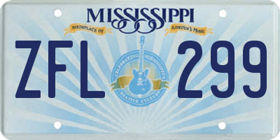 MS license plate ZFL299