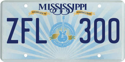 MS license plate ZFL300