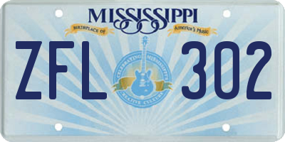 MS license plate ZFL302