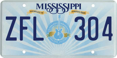 MS license plate ZFL304