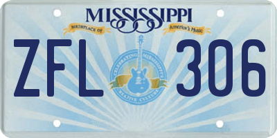 MS license plate ZFL306