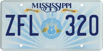 MS license plate ZFL320