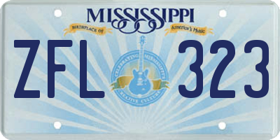 MS license plate ZFL323