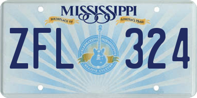 MS license plate ZFL324
