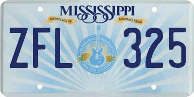 MS license plate ZFL325