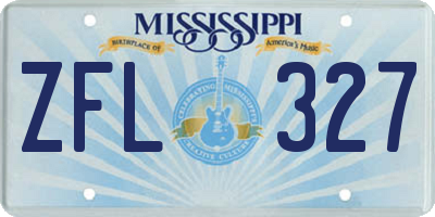 MS license plate ZFL327