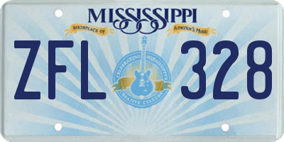 MS license plate ZFL328