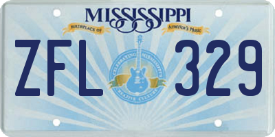 MS license plate ZFL329