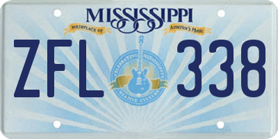 MS license plate ZFL338