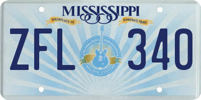 MS license plate ZFL340