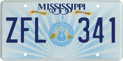 MS license plate ZFL341