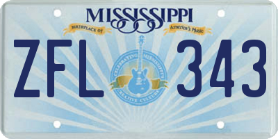 MS license plate ZFL343