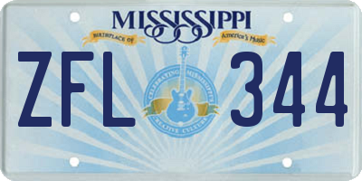 MS license plate ZFL344