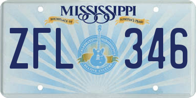 MS license plate ZFL346