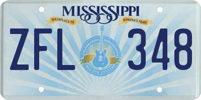 MS license plate ZFL348