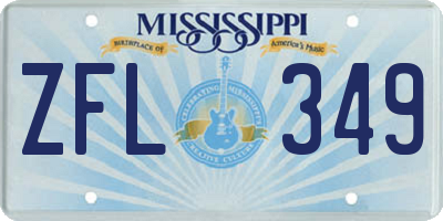 MS license plate ZFL349
